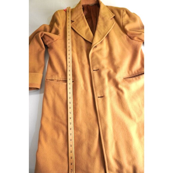 Vtg Camel Overcoat 100% Pure Cashmere Men's L Loomed/Tailored New England Manner - Picture 6 of 12